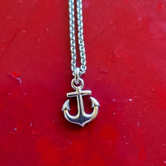 Jewelry - 925 Sterling Silver Dainty Minimal Anchor Necklace with Chain